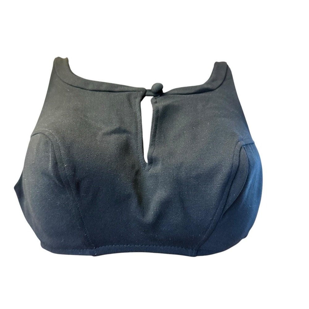 Vintage 60s‎ Elisabeth Stewart Bikini Top 34D Swimsuit Top Black Nylon Pin Up - Picture 4 of 12
